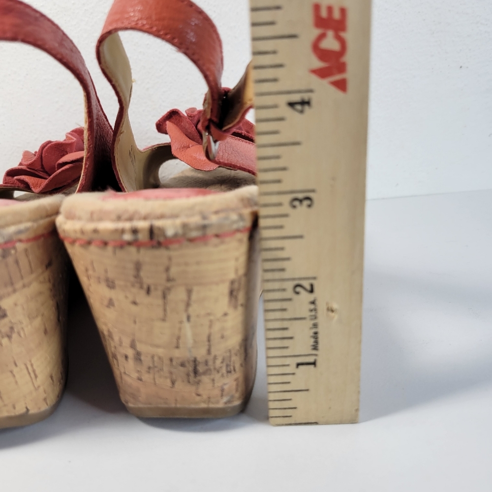 Womans B O C Born Concepts Pink Sling Back Peep toe Wedge sandals Size 9 - Picture 10 of 11
